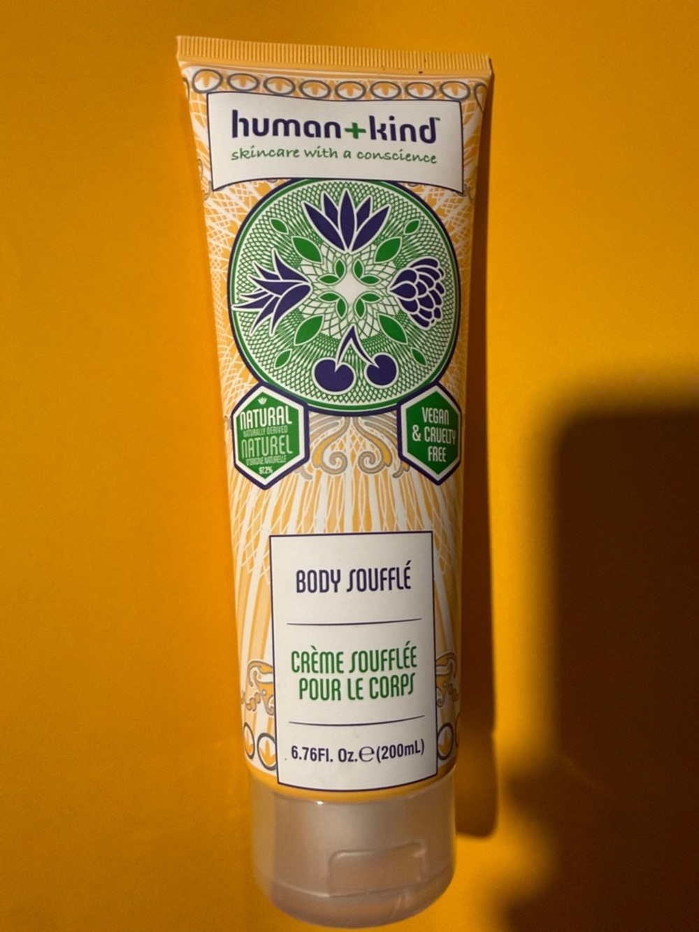 Humankind Body Soufflé in Yellow and Green Packaging